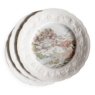 Assiettes plates Gien (lot de 3)