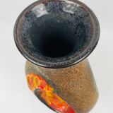 Walter Gerhards vintage vase in orange and brown fat lava, 1960