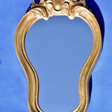 Small wall mirror in gilded painted wood - baroque mirror - 1960s