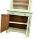 Vintage mint green wooden display/storage cabinet