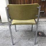 Series of 4 vintage chairs in Skaï