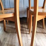 Set of 4 bistro chairs in painted wood