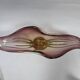 Coupe à fruit verre de Murano vintage 1960 mauve jaune