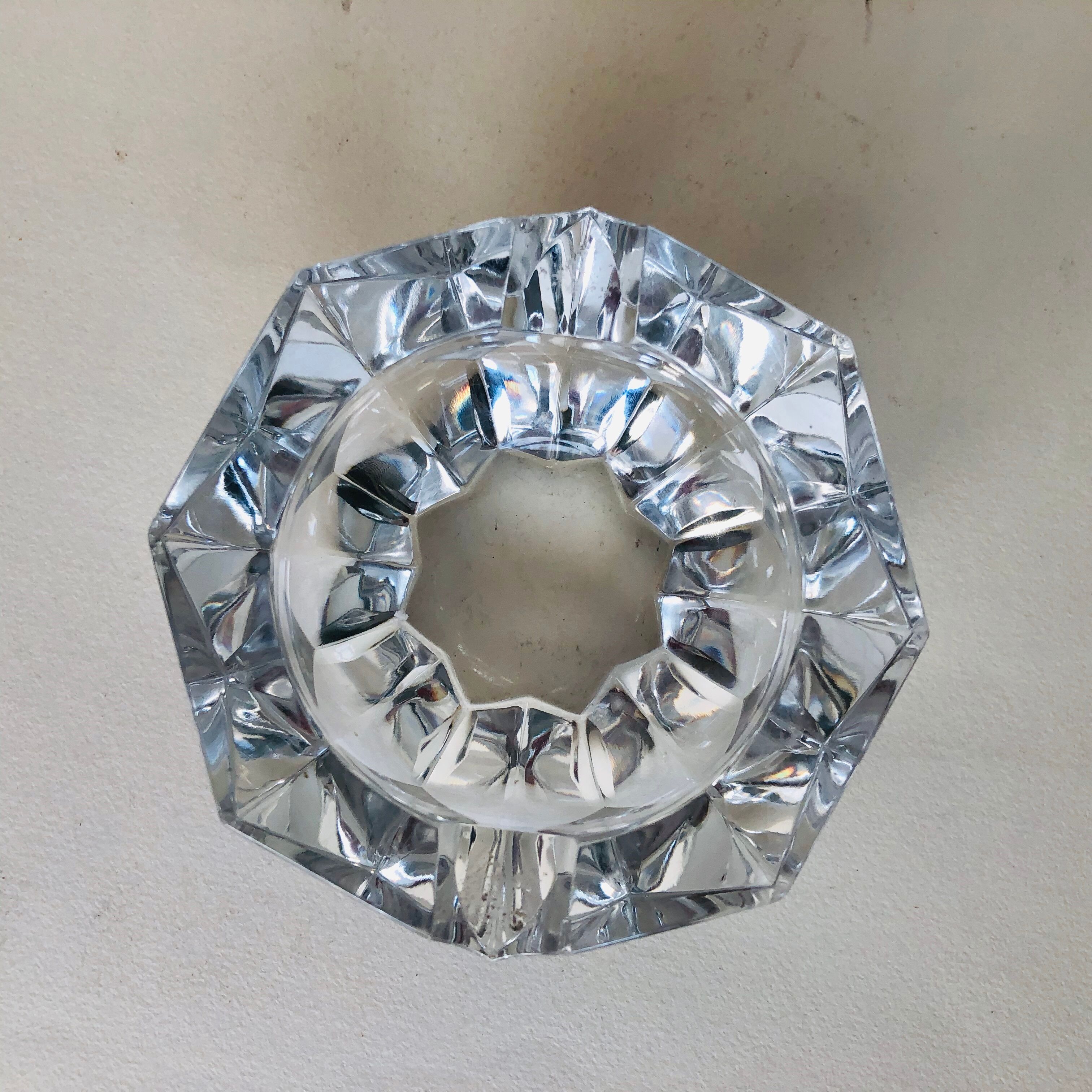 Baccarat-cut crystal ashtray