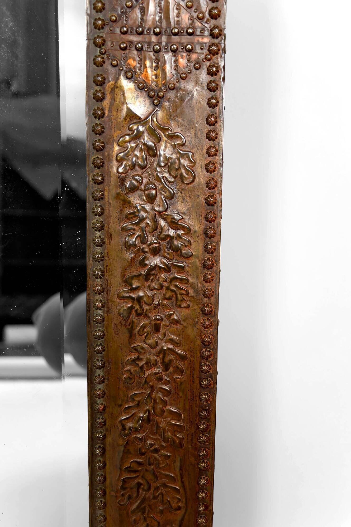 Art Nouveau mirror, "The French Rooster Triumphant over the German Eagle", 1916