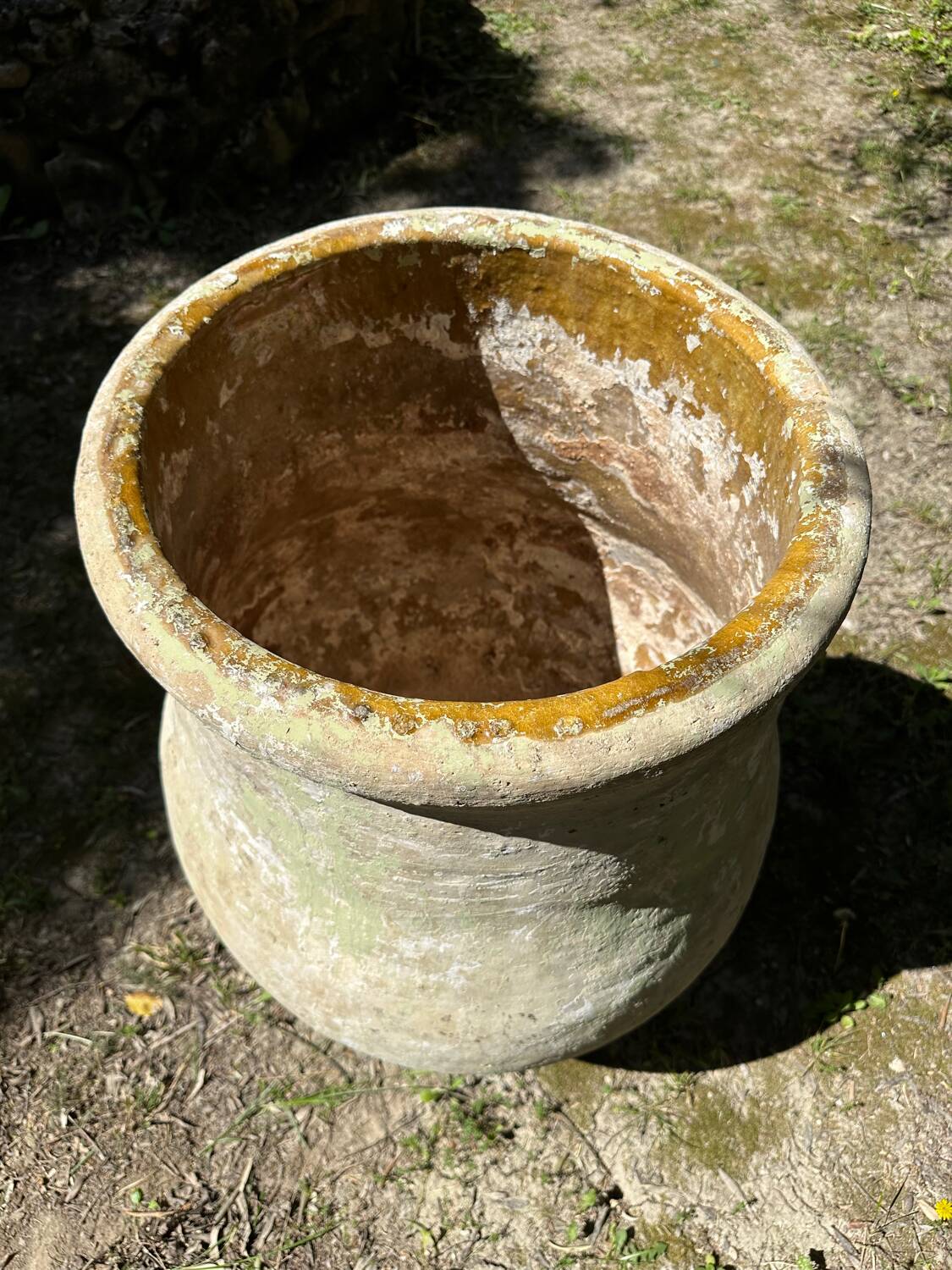 Ancient terracotta pottery jar from the 19th century