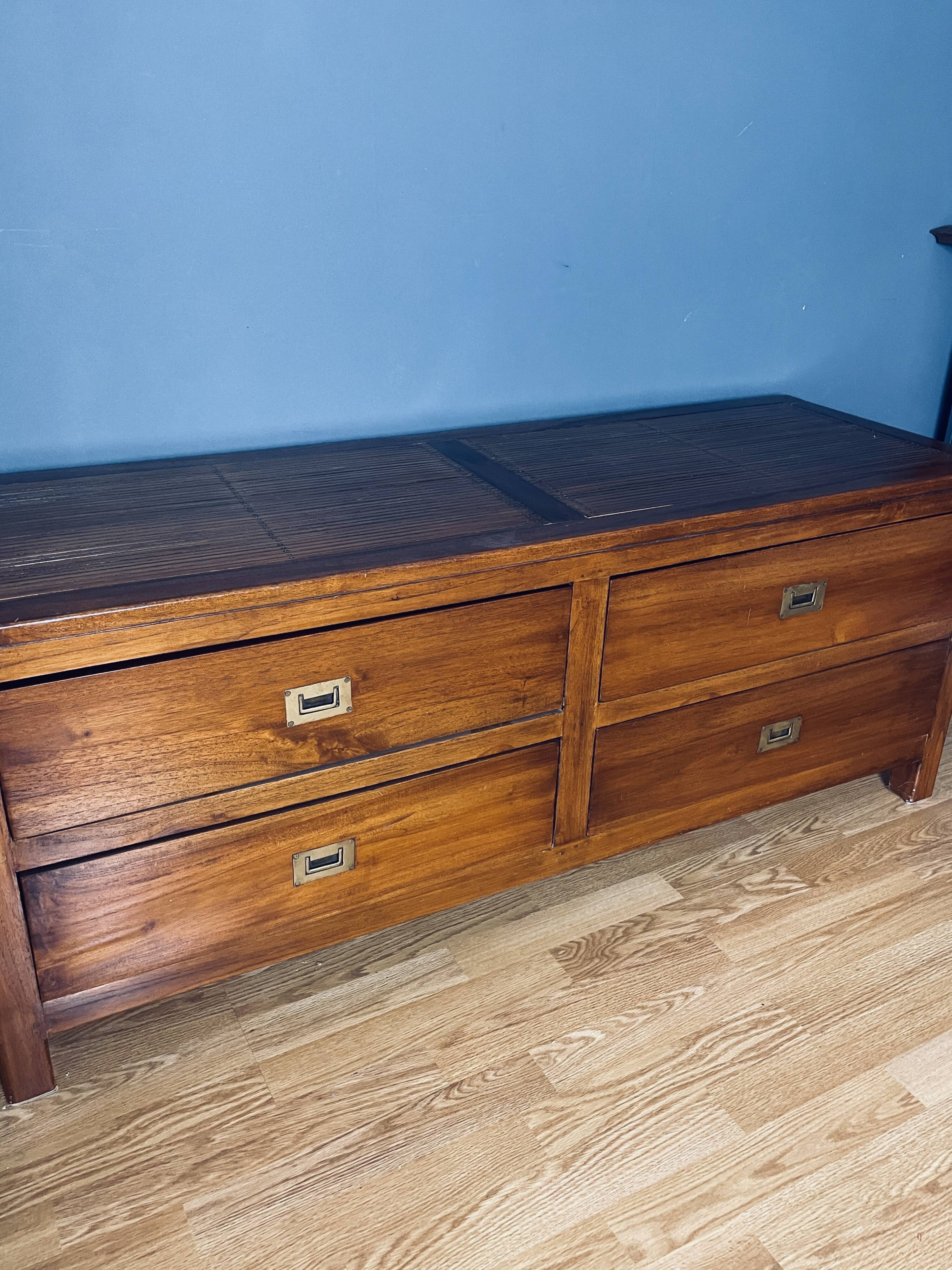 Solid Mahogany Wood TV Cabinet