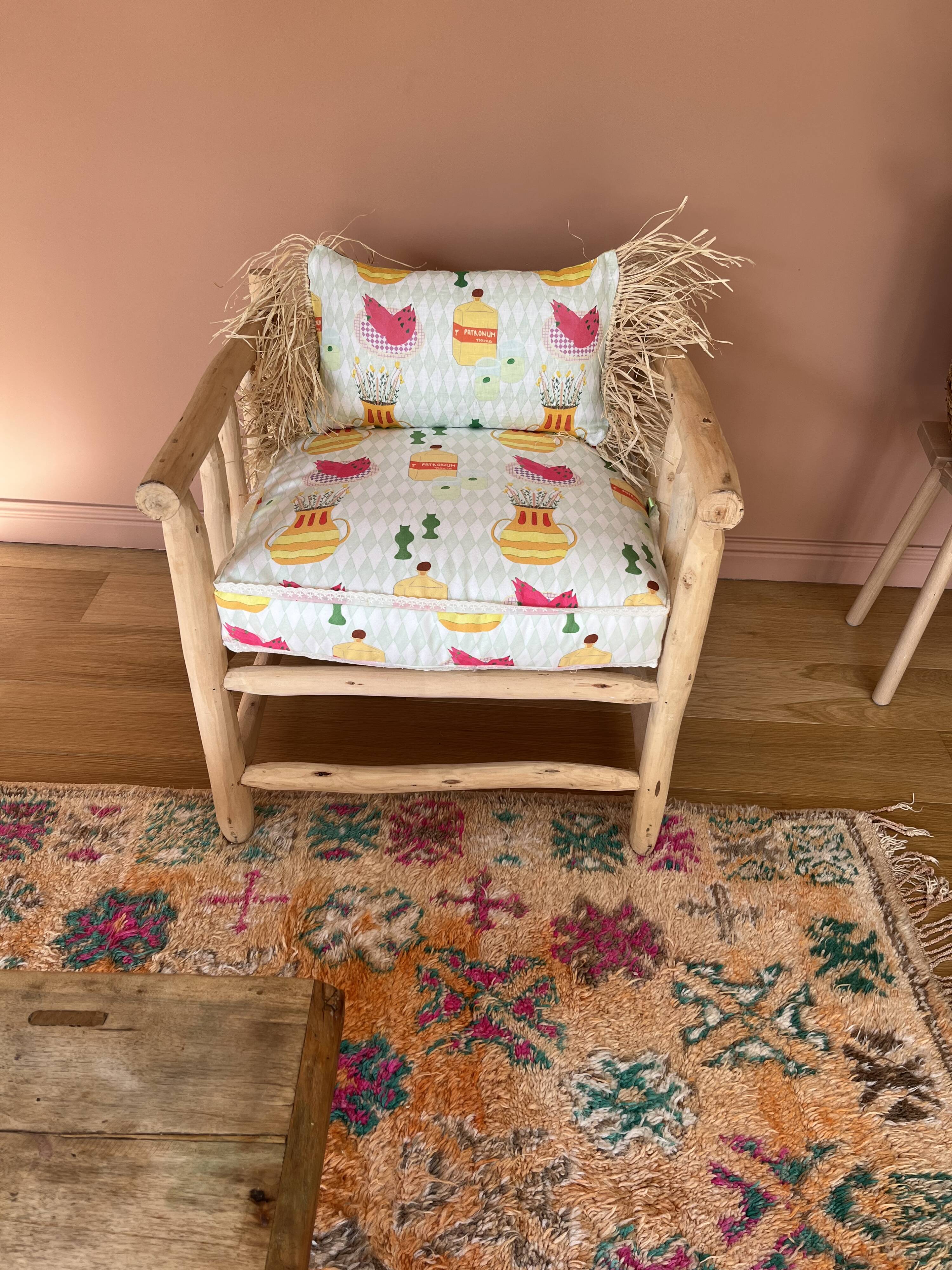 Fauteuil 50's en Kilim