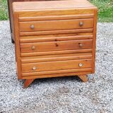 Commode vintage des années 50 pieds compas 3 tiroirs