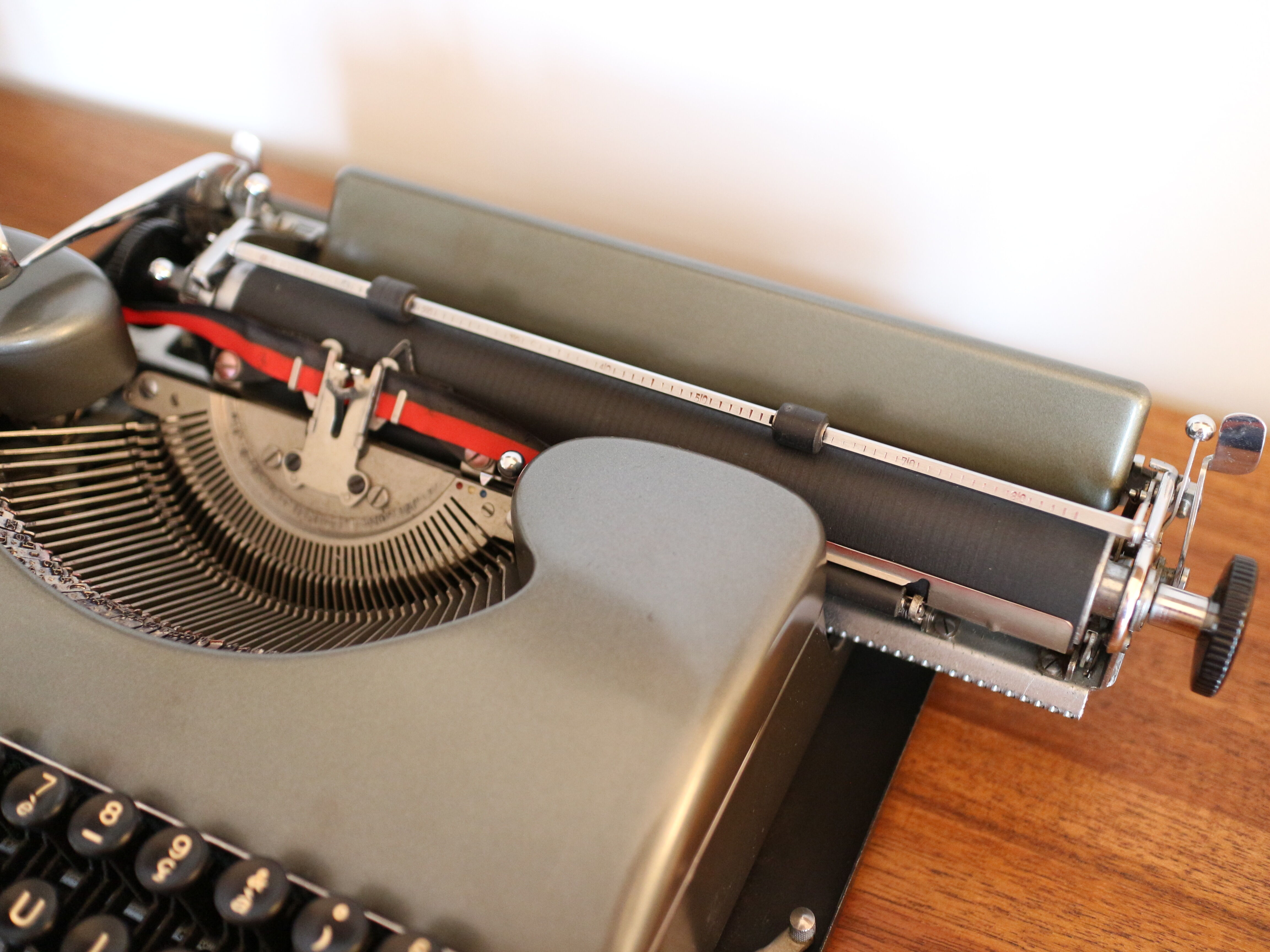 Collectible typewriter, personal Japy or P68, select grey metal model