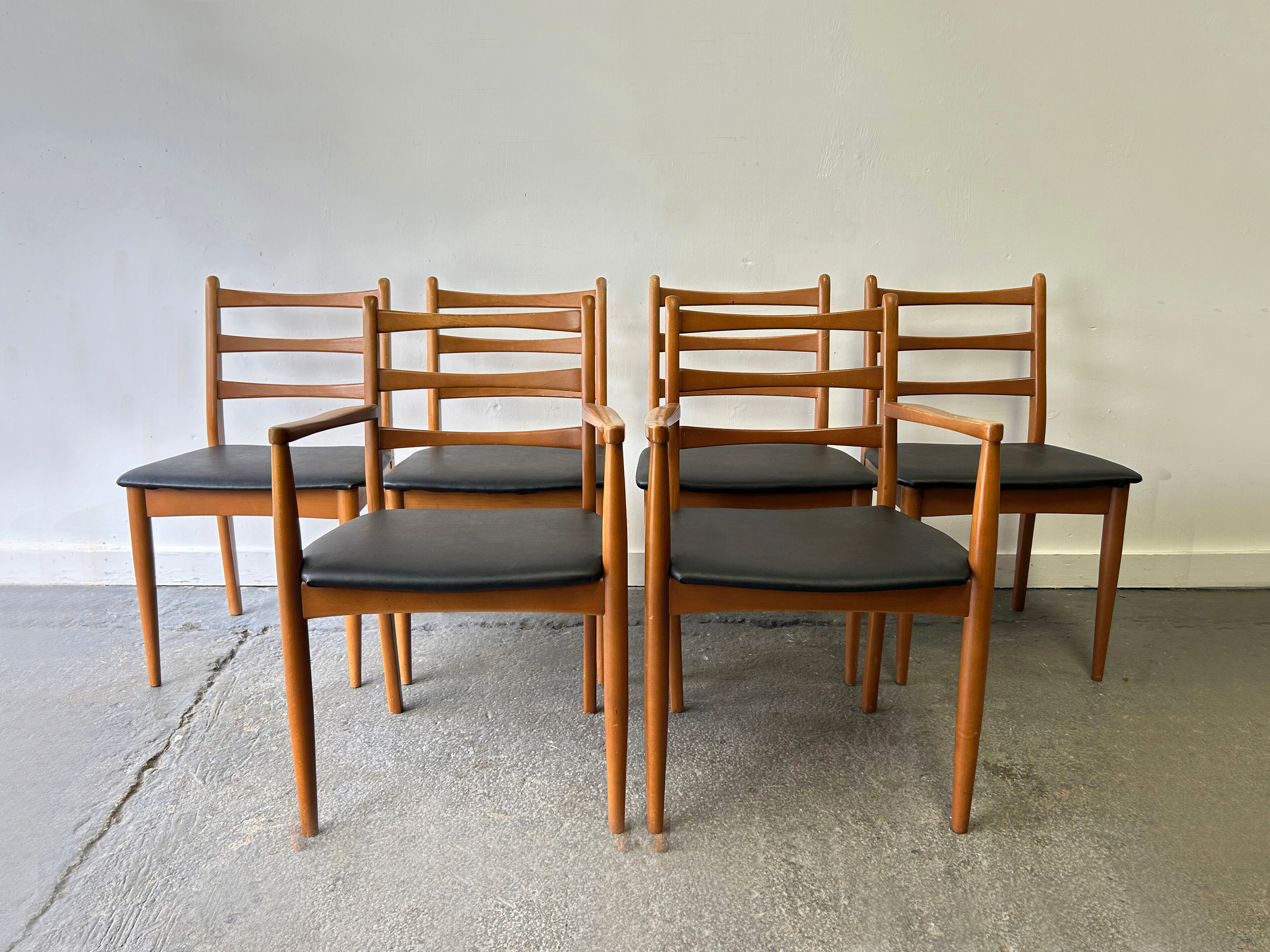 1960/70s Mid-Century set of 6 dining chairs by Schreiber Furniture