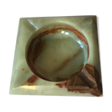 Ashtray square and beveled art deco Onyx green and Brown