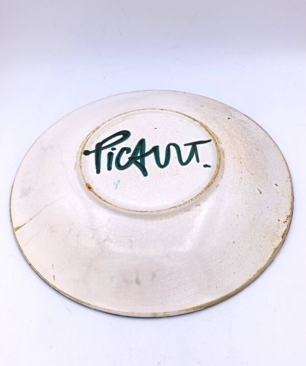 Roger Picault - Vallauris - Assiette décor poisson