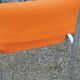Set of 6 designer chairs from the 70s orange fabrics and chrome tubes