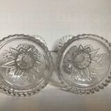 Pair of Val Saint Lambert candlesticks with diamond tips