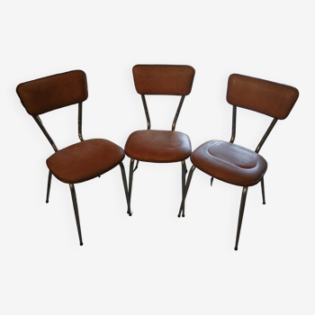 Set of 3 vintage vinyl chairs