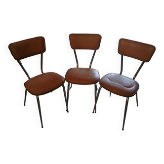 Lot de 3 chaises vinyle vintage
