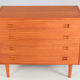 Danish teak low chest with four drawers, 1960s
