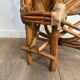 Organic Modernist Armchair in Rattan and Cowhide, Italian Work, A