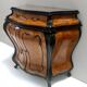 Ebonized Beech and Walnut-Root Cabinet with a Glass Top, Brianza, Italy