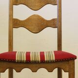 Vintage 1960s Danish brutalist ladderback oak chairs in the style of Kjærnulf