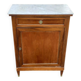 Louis XVI buffet with a confiturier in wood and white marble from the 19th century.