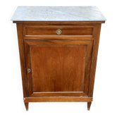 Louis XVI buffet with a confiturier in wood and white marble from the 19th century.