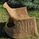 Wicker and rattan rocking chair