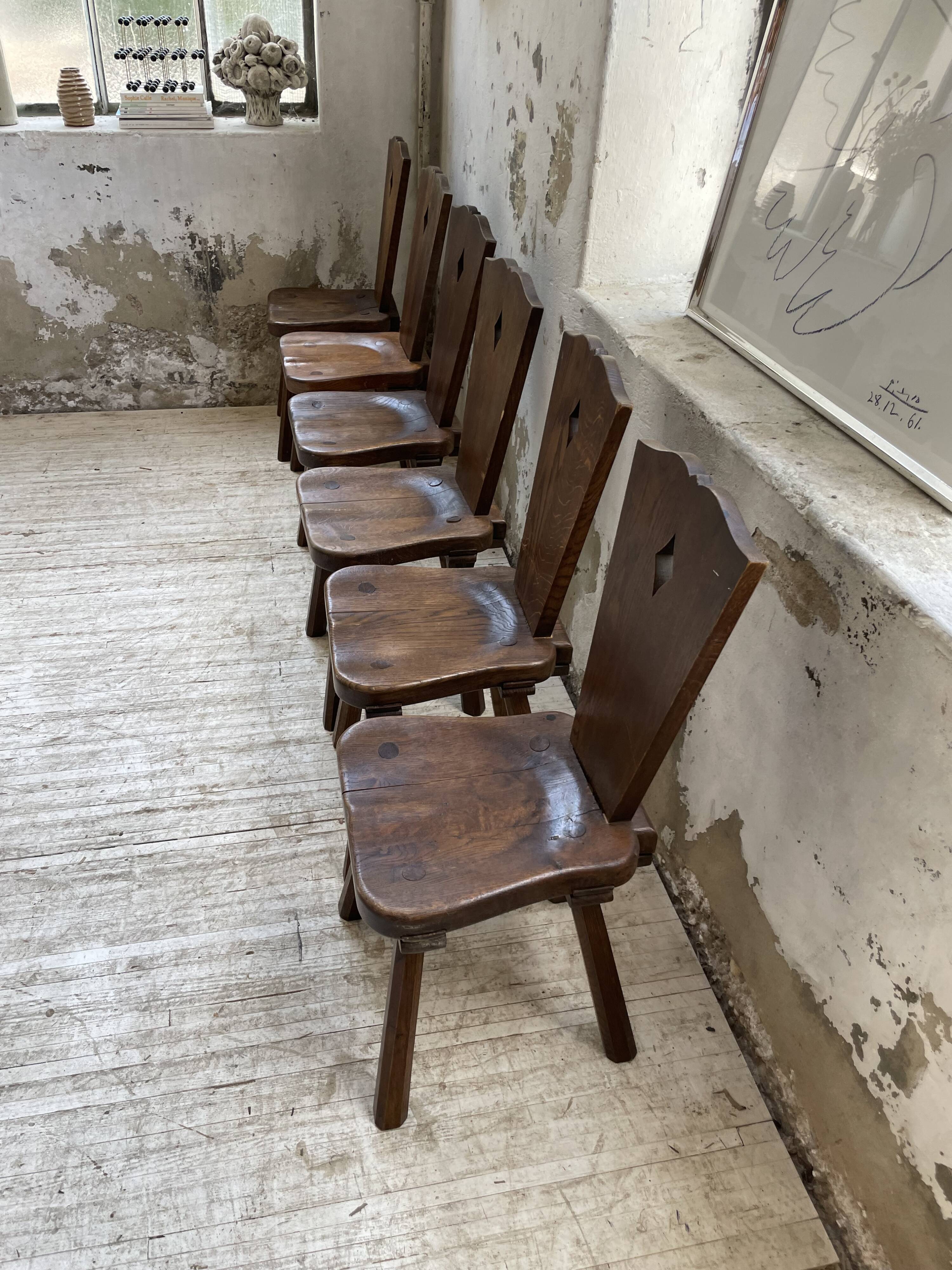 Chaises chêne massif chapo savoyarde art populaire