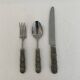 Stainless Steel Set of Knife Fork and Spoon Edwin Blyde & Co, 1950s
