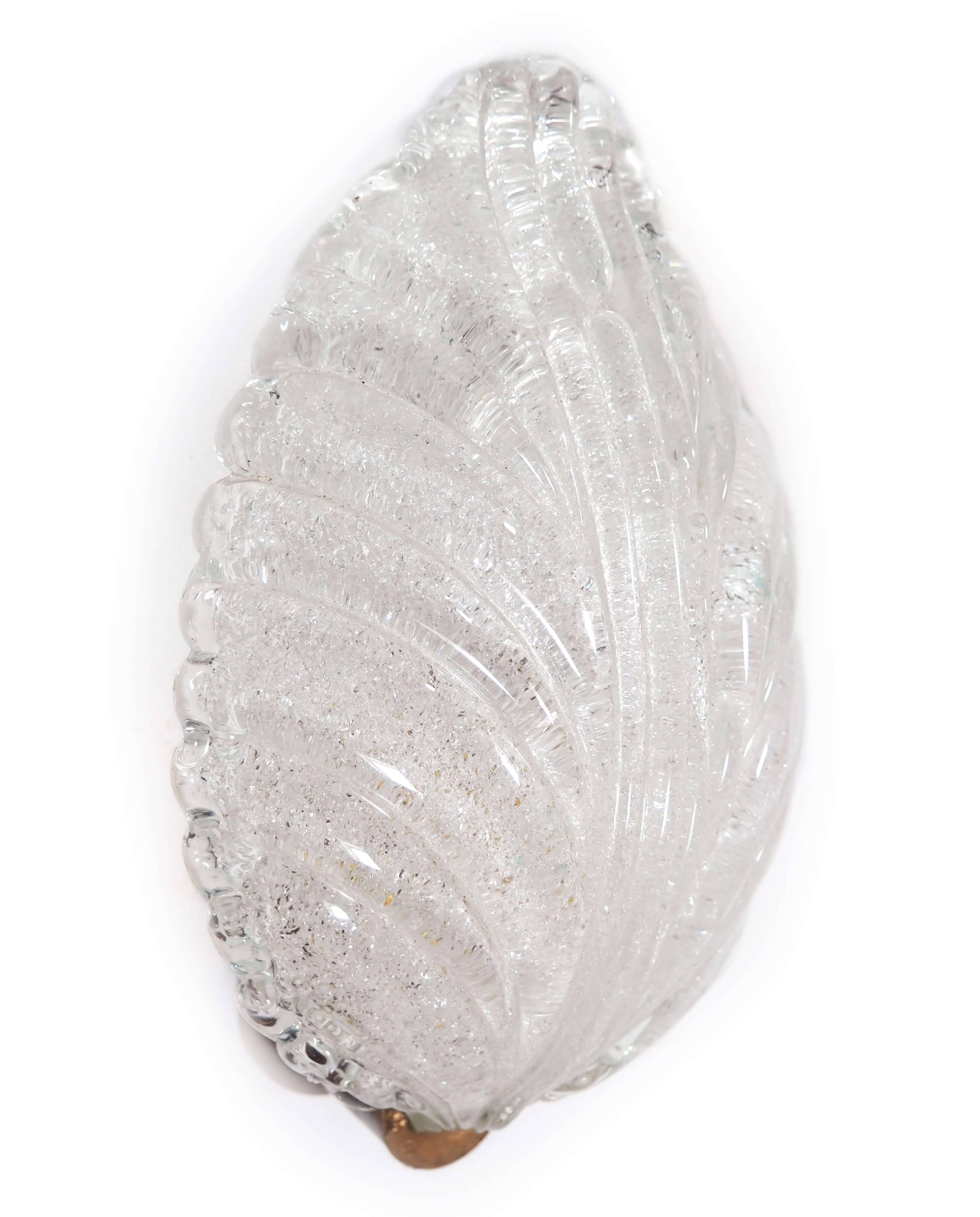 Paire d'appliques feuille Barovier Murano