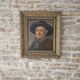 Oil painting on panel, The Mustachioed Man in a Hat, Signed E. Marchal
