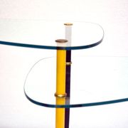 Table basse Arlecchino en métal et cristal par Edoardo Poli pour Vitrex, années 1960