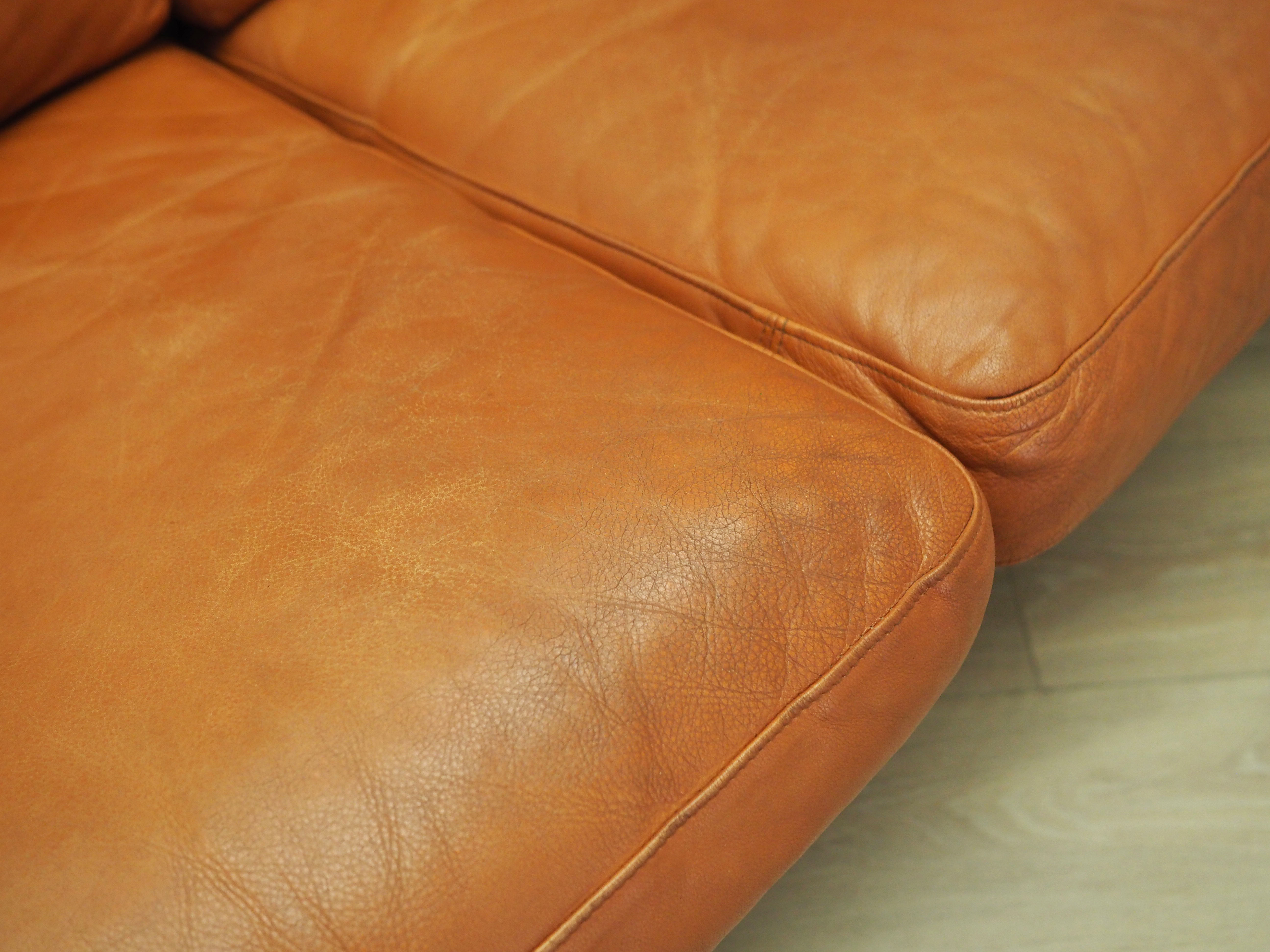Leather sofa, danish design, 1960s, production: denmark