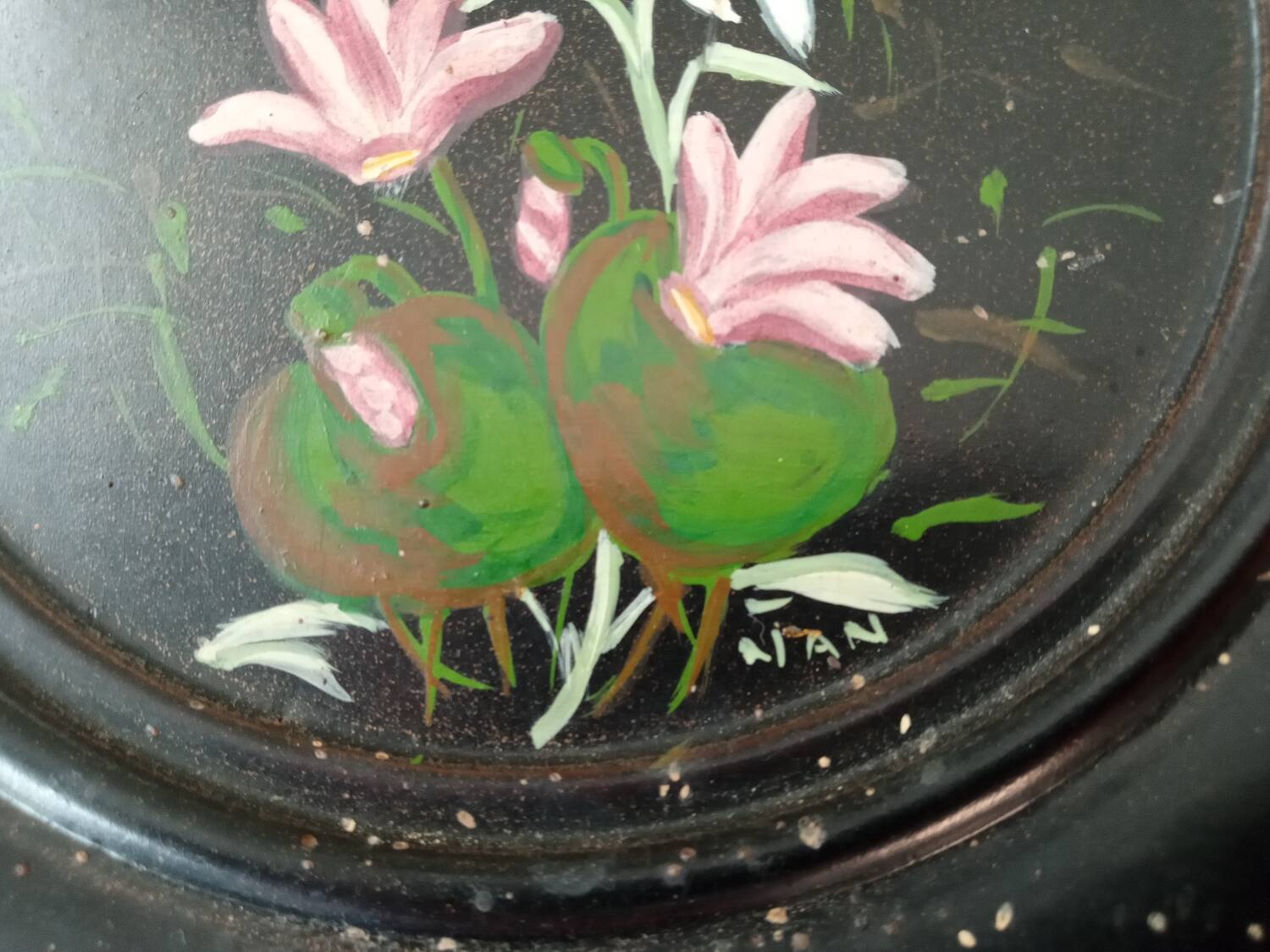 Signed floral painting