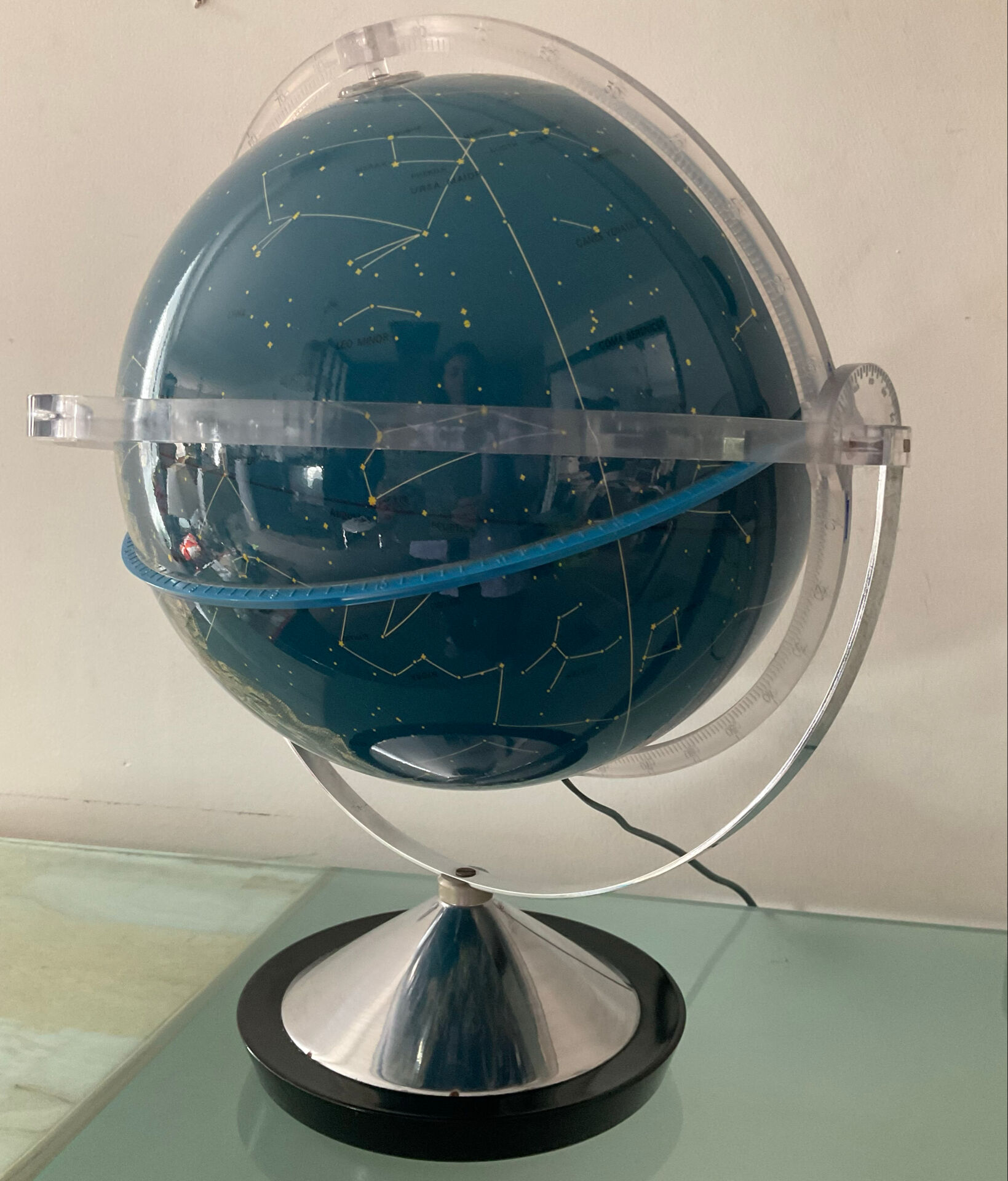 Globe céleste lumineux vintage Italy des années 70