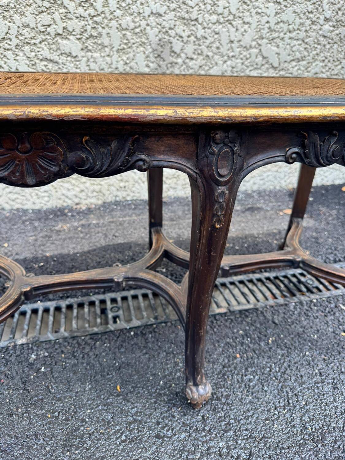 Superb antique piano bench from the late 19th century, Louis XV style