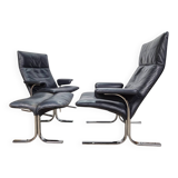 Set price! De Sede DS-2030 2x lounge chair + ottoman, vintage
