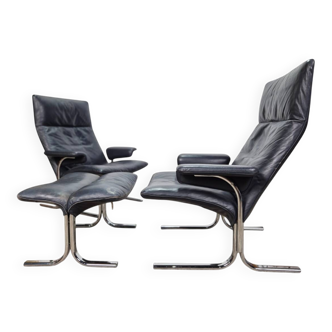 Set price! De Sede DS-2030 2x lounge chair + ottoman, vintage