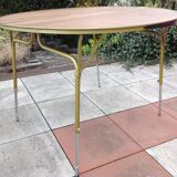 Table ronde Lafuma pliante et réglable en hauteur vintage années 60-70