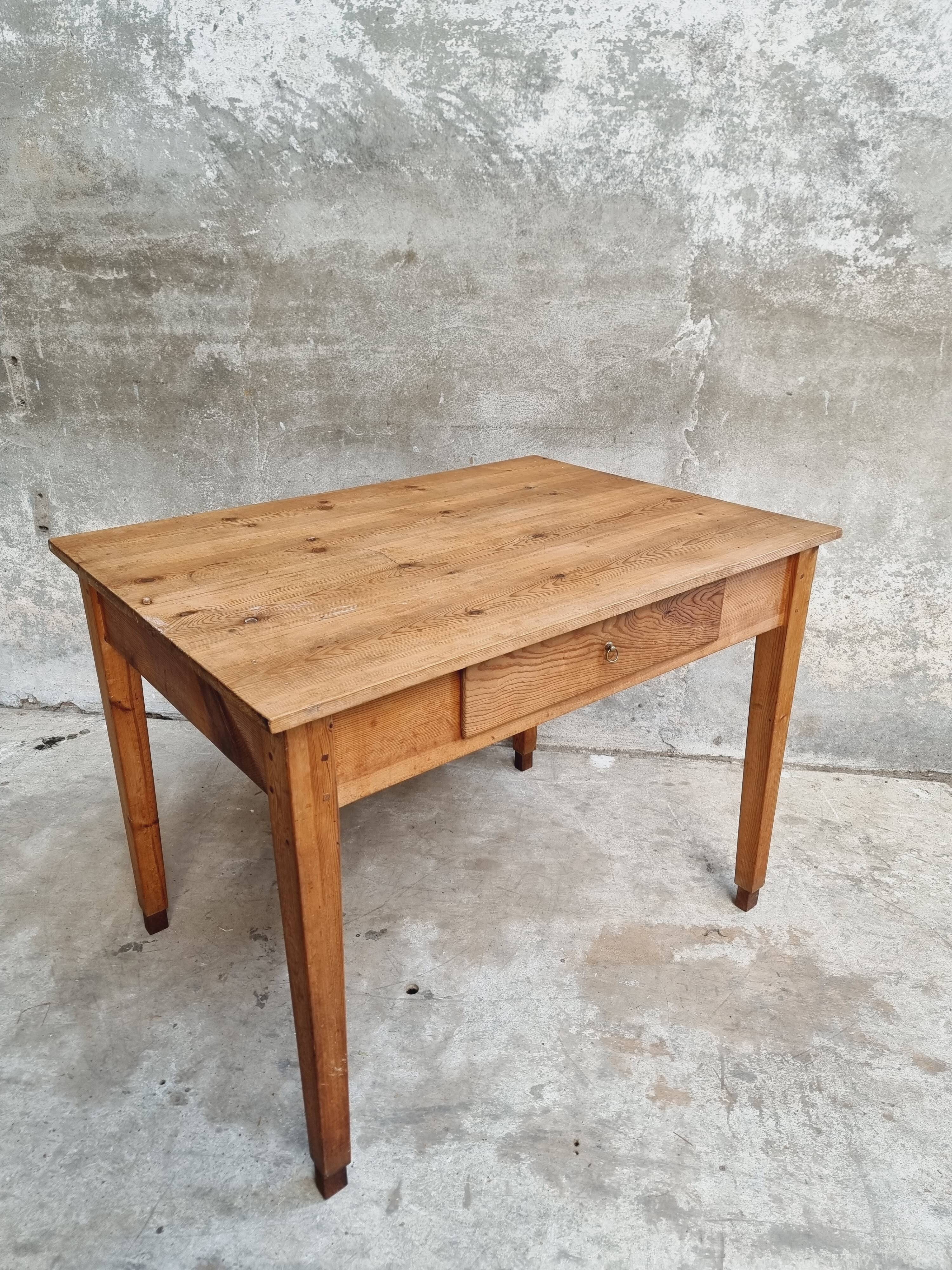 Old table desk kitchen table pine wood