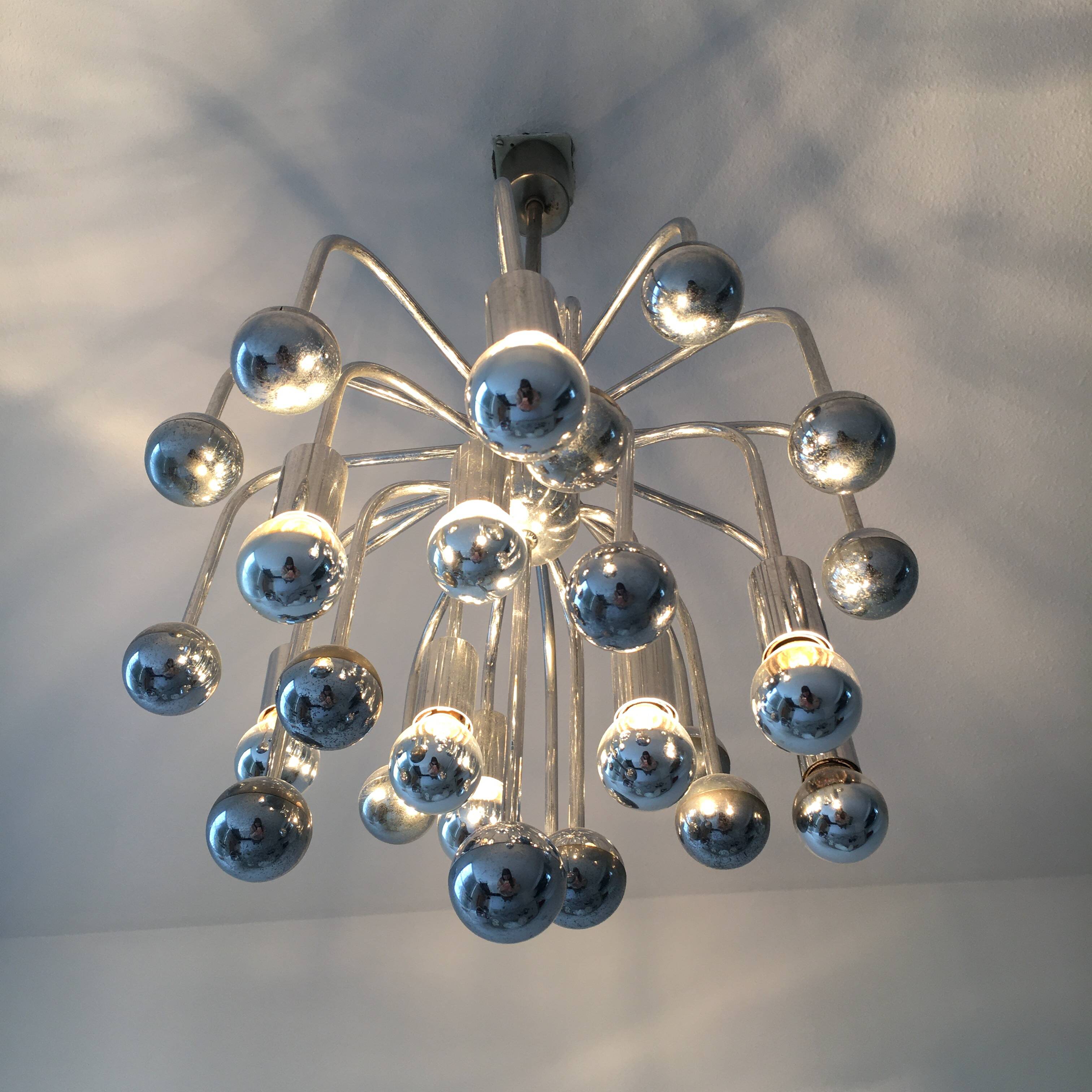 Space age sixties design sputnik hanging lamp, 1960’s
