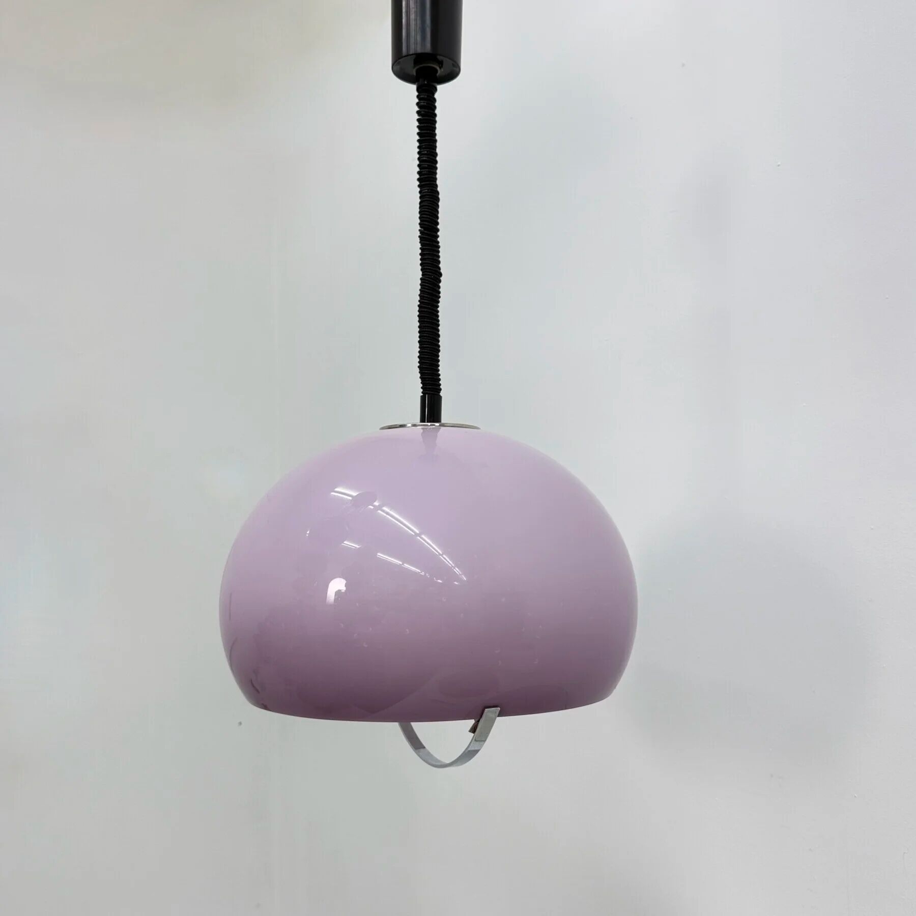 Mid-century purple plastic hanging lamp Harvey Guzzini for Meblo, 1970s