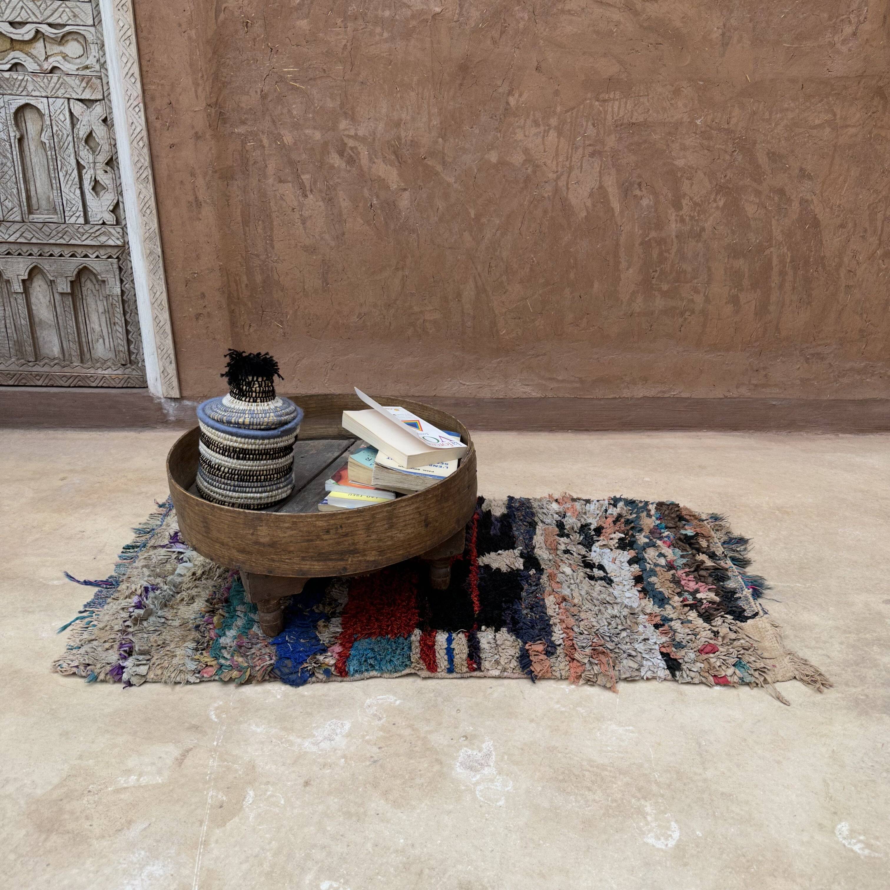 Colorful Boucherouite Moroccan rug - 68 x 116 cm