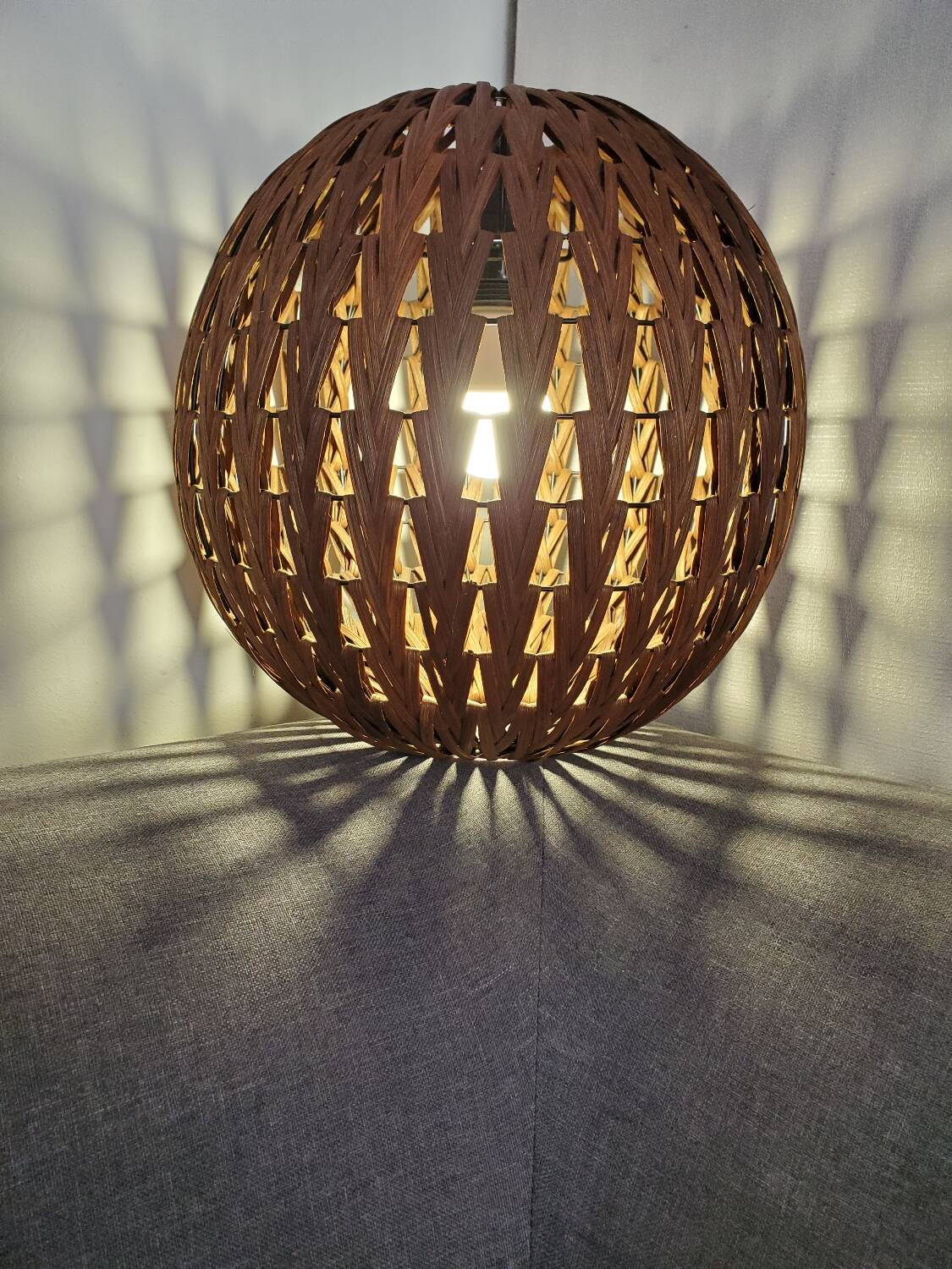 Vintage wicker pendant light