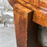 Pedestal table / side table Art Deco era in walnut bramble veneer