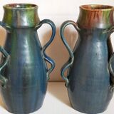 Duo of Flemish pottery of Charles and Auguste Maes early twentieth century