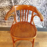 Baumann armchair old curved wood