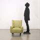 Vintage armchair in painted wood and velvet, Italy, 1950s-60s.