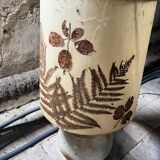 Vintage handmade lamp 1970 - natural leaf shade & base